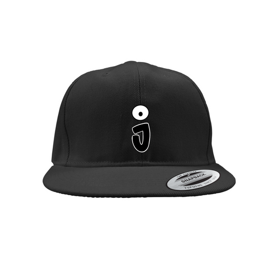J Ball White on Black Embroidered Logo Snapback